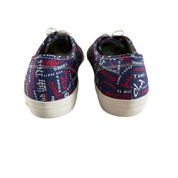 SeaVees Legend Sneakers Trina Turk Poplin Twill I Love You Navy 9.5 $82 NWOT - Picture 7 of 10